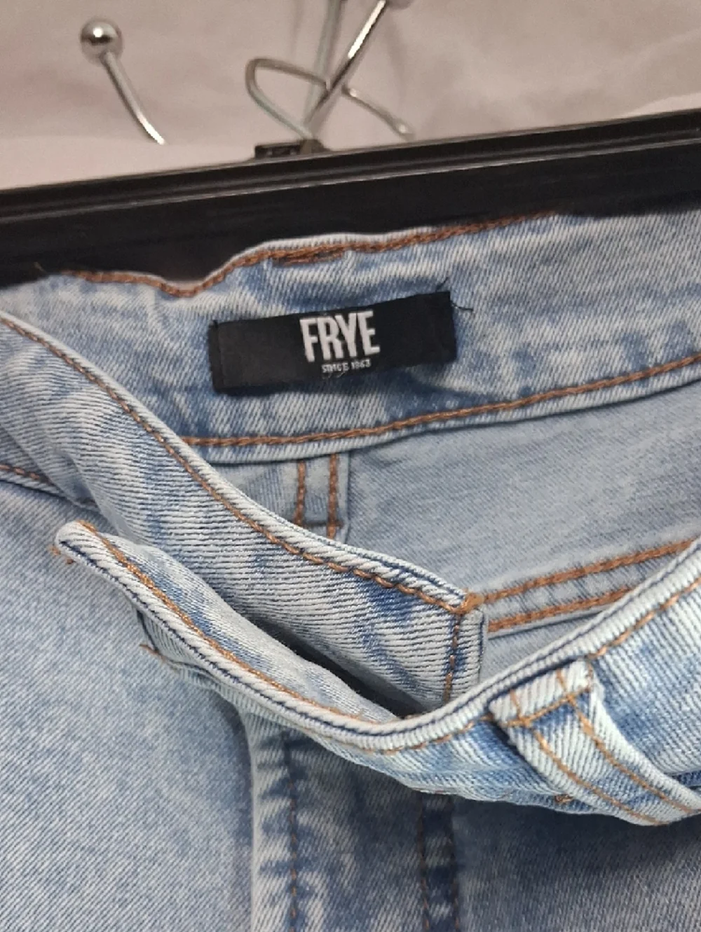Frye Light Blue Straight Leg Jeans - Picture 3 of 9